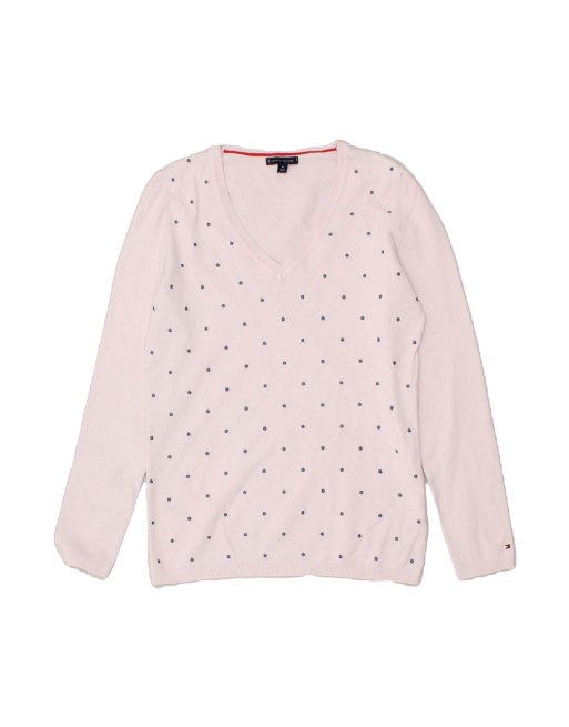 Vintage Tommy Hilfiger Size M Polka Dot Jumper in Pink
