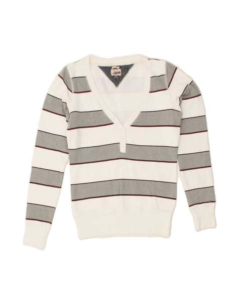 Vintage Tommy Hilfiger Size M Striped Jumper in Grey - view 1