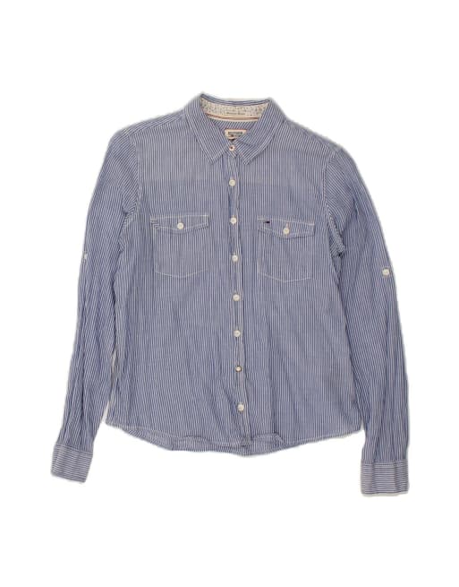 Vintage Tommy Hilfiger Size M Striped Shirt in Blue