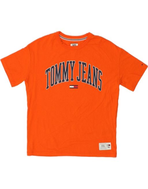 Vintage Tommy Hilfiger Size S Graphic T-Shirt Top in Orange