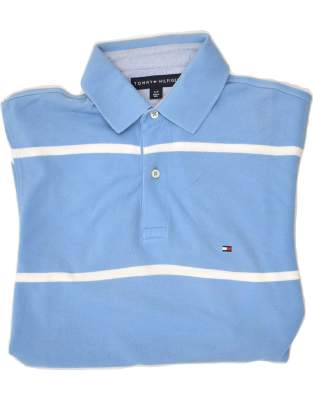 Vintage Tommy Hilfiger Size S Striped Polo Shirt in Blue