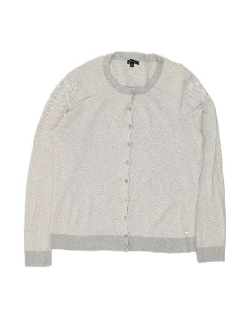 Vintage Tommy Hilfiger Size XL Herringbone cardigan in Grey