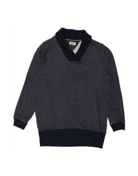 Vintage Tommy Hilfiger Size XL Spotted Relaxed Jumper in Navy Blue - view 1