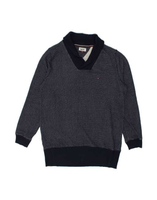 Vintage Tommy Hilfiger Size XL Spotted Relaxed Jumper in Navy Blue