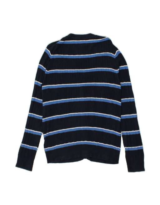 Vintage Tommy Hilfiger Size XL Striped Jumper in Navy Blue, 2 of 4