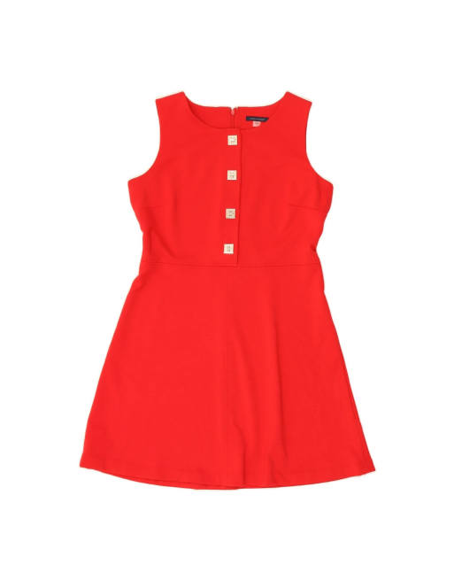 Vintage Tommy Hilfiger Sleeveless A-line Dress US 12 Large In Red