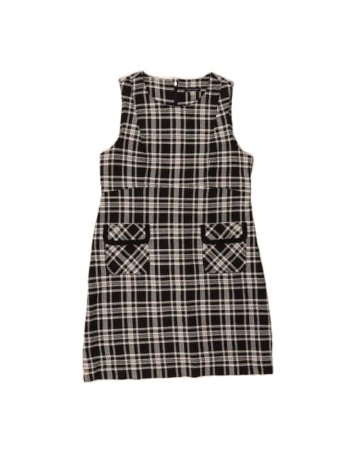 Vintage Tommy Hilfiger Sleeveless A-line Dress US 14 XL In Black Check