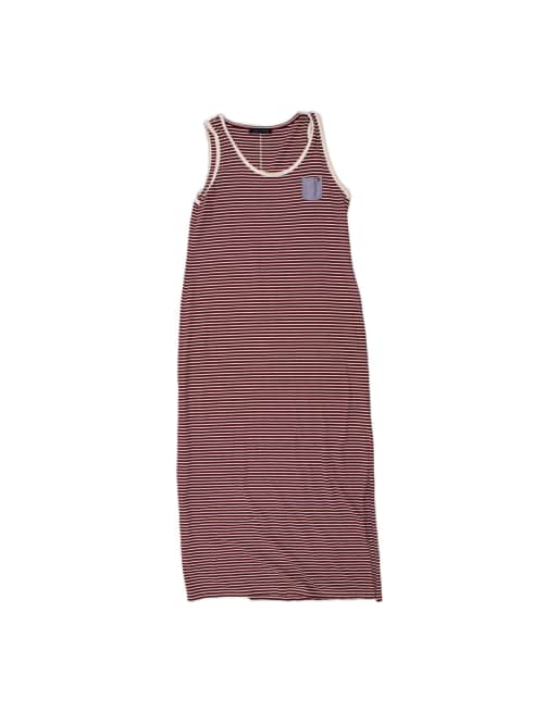 Vintage Tommy Hilfiger Sleeveless Maxi Dress UK 14 Medium In Red Striped