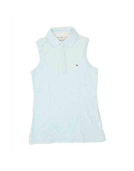 Vintage Tommy Hilfiger Sleeveless Polo Shirt Uk 6 XS In Blue