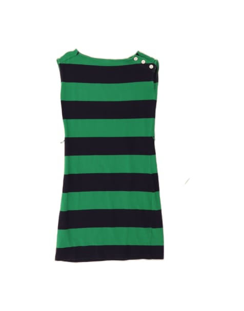 Vintage Tommy Hilfiger Sleeveless Sheath Dress UK 6 XS In Green Striped - view 1