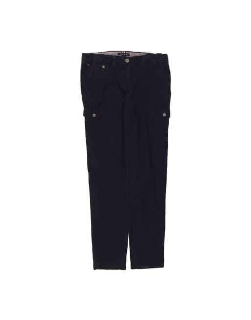 Vintage Tommy Hilfiger Slim Cargo Trousers US 2 XS W25 L29 In Blue