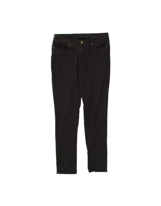 Vintage Tommy Hilfiger Slim Casual Trousers US 12 Large W30 L32 In Black