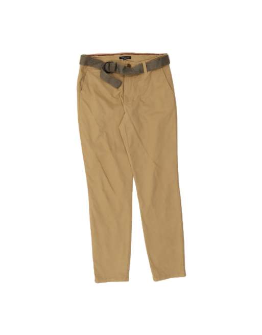 Vintage Tommy Hilfiger Slim Chino Trousers US 4 Small W32 L30 In Beige