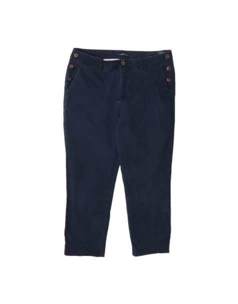 Vintage Tommy Hilfiger Slim Cropped Trousers US 12 Large W32 L24 In Blue - view 1