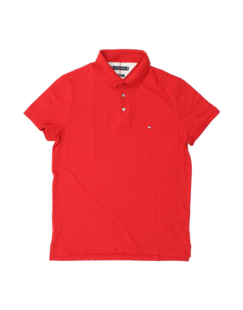 Vintage Tommy Hilfiger Slim Fit Polo Shirt Large In Red - view 1