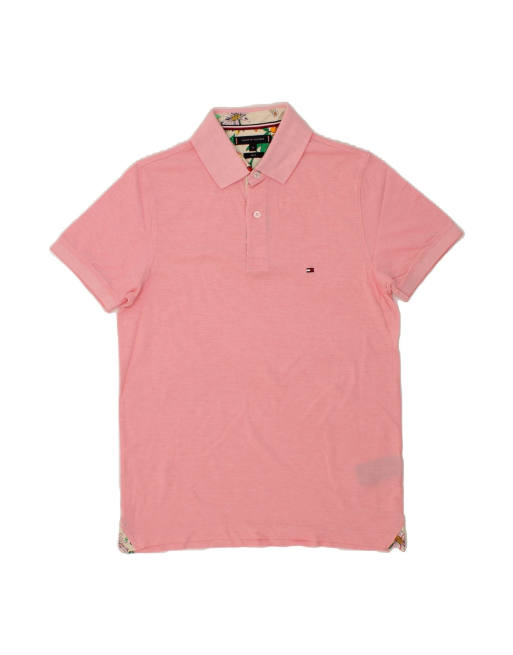 Vintage Tommy Hilfiger Slim Fit Polo Shirt Medium In Pink