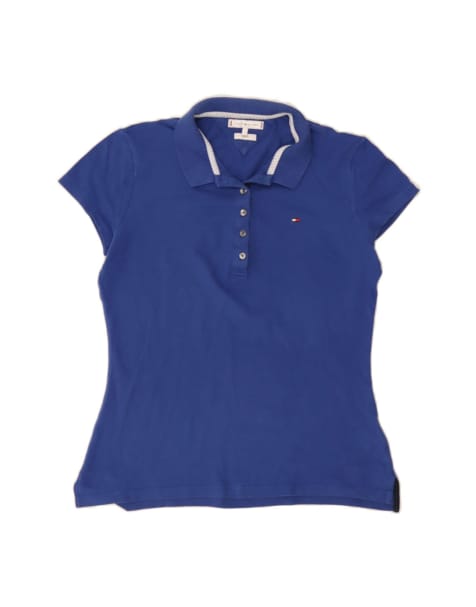 Vintage Tommy Hilfiger Slim Fit Polo Shirt UK 14 Large In Blue - view 1