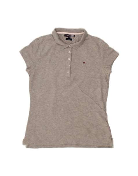 Vintage Tommy Hilfiger Slim Fit Polo Shirt UK 14 Large In Grey - view 1