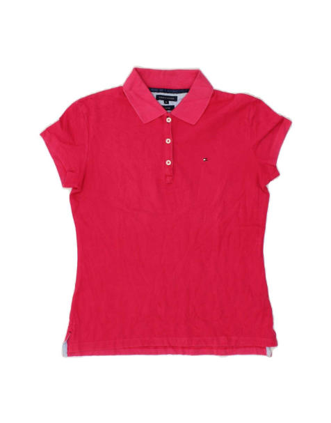 Vintage Tommy Hilfiger Slim Fit Polo Shirt UK 14 Medium In Red - view 1