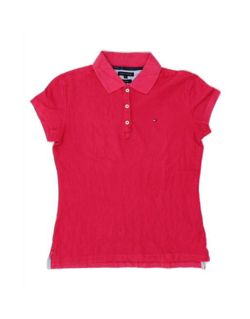 Vintage Tommy Hilfiger Slim Fit Polo Shirt UK 14 Medium In Red