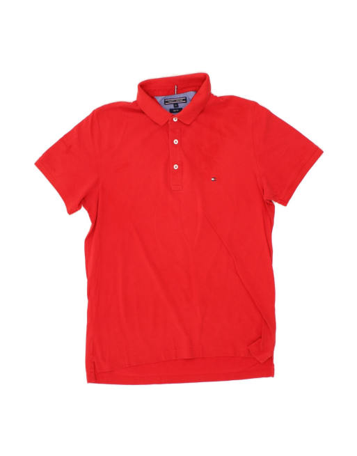Vintage Tommy Hilfiger Slim Fit Polo Shirt XL In Red