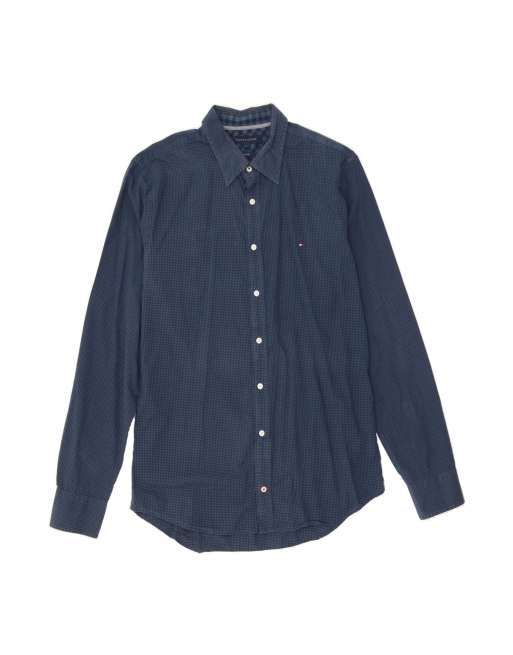 Vintage Tommy Hilfiger Slim Fit Shirt Large In Blue Check