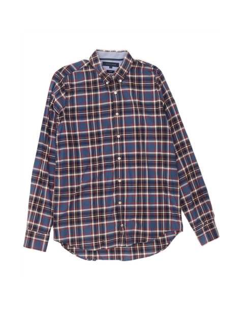 Vintage Tommy Hilfiger Slim Fit Shirt Large In Blue Check - view 1