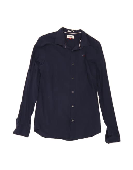 Vintage Tommy Hilfiger Slim Fit Shirt Small In Blue