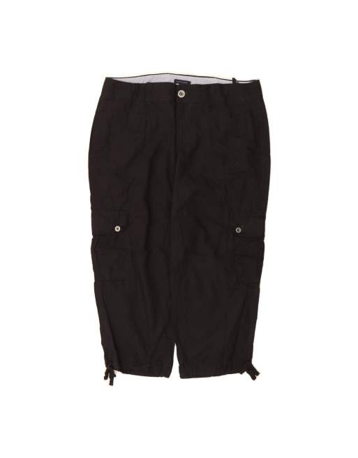 Vintage Tommy Hilfiger Straight Capri Trousers US 12 Large W34 L23 In Black