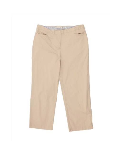 Vintage Tommy Hilfiger Straight Cropped Trousers Us 10 Large W30 L25 In Beige
