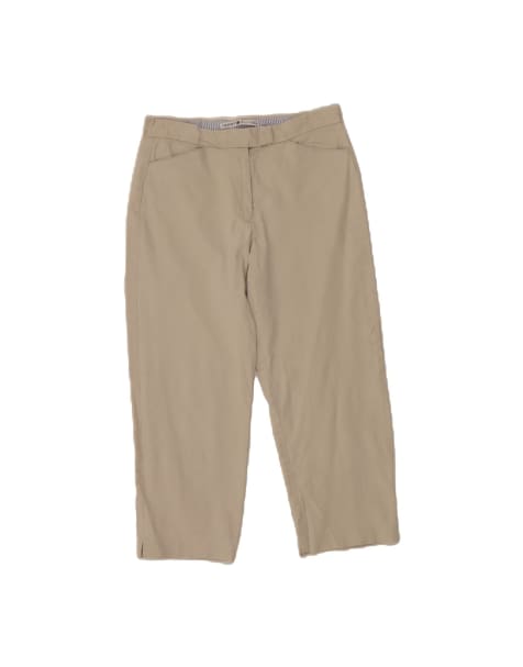 Vintage Tommy Hilfiger Straight Cropped Trousers US 4 Small W28 L23 In Beige - view 1