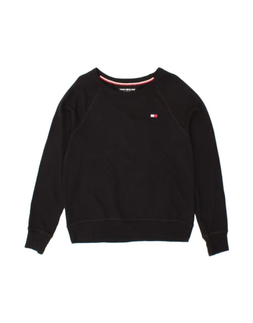 Vintage Tommy Hilfiger Sweatshirt Jumper UK 14 Medium In Black