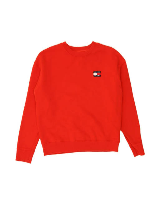 Vintage Tommy Hilfiger Sweatshirt Jumper UK 14 Medium In Red