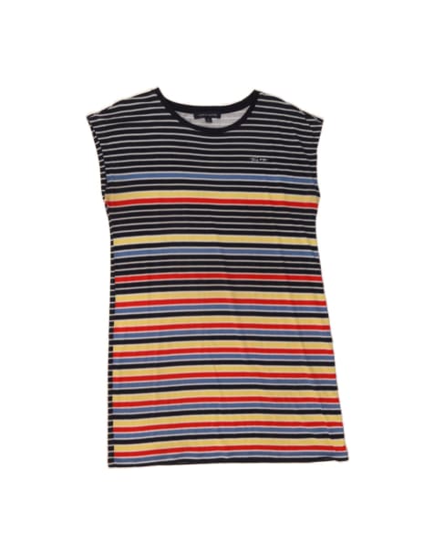 Vintage Tommy Hilfiger T-shirt Dress UK 12 Medium In Blue Striped - view 1