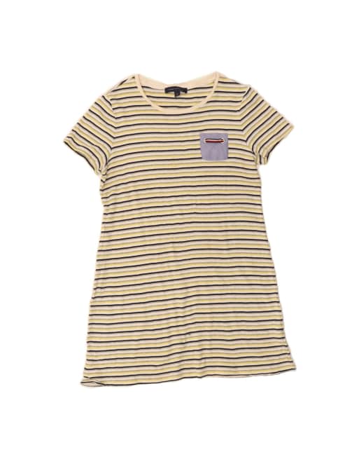 Vintage Tommy Hilfiger T-shirt Dress UK 14 Large In Multicoloured Striped