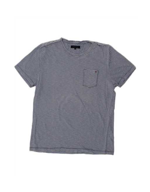 Vintage Tommy Hilfiger T-shirt Top 2XL In Blue Striped