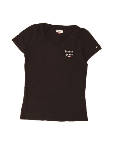 Vintage Tommy Hilfiger T-shirt Top UK 10 Small In Black - view 1