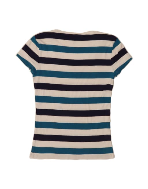 Vintage Tommy Hilfiger T-shirt Top UK 12 Medium In Multicoloured Striped, 2 of 4
