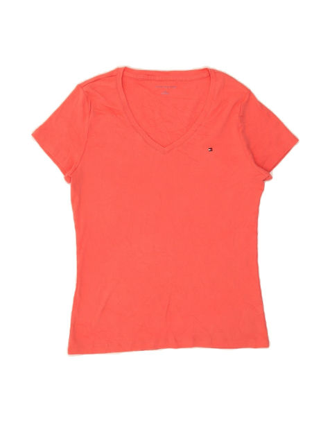 Vintage Tommy Hilfiger T-shirt Top UK 14 Large In Orange - view 1