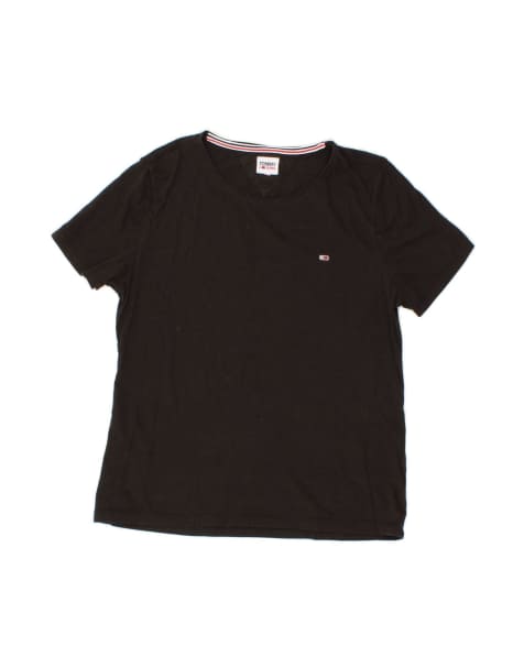 Vintage Tommy Hilfiger T-shirt Top UK 14 Medium In Black - view 1