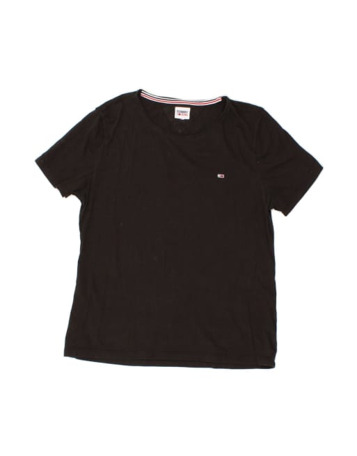 Vintage Tommy Hilfiger T-shirt Top UK 14 Medium In Black