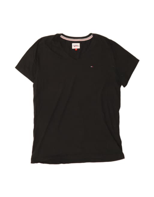 Vintage Tommy Hilfiger T-shirt Top XL In Black
