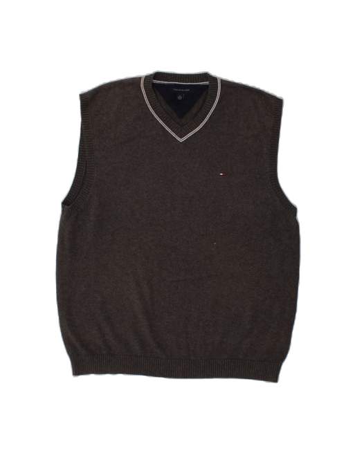 Vintage Tommy Hilfiger Tall Vest Tank Top XL In Grey
