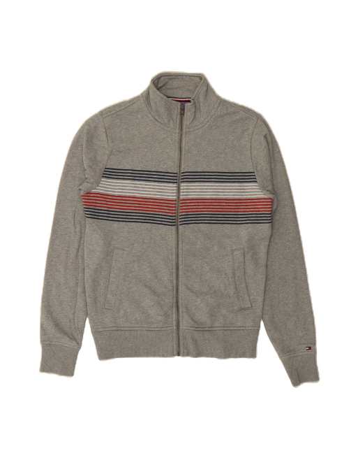 Vintage Tommy Hilfiger Tracksuit Top Jacket Small In Grey Striped