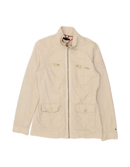 Vintage Tommy Hilfiger Utility Jacket UK 14 Medium In Off In White