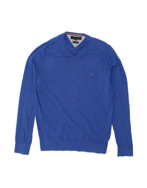 Vintage Tommy Hilfiger V-neck Jumper Sweater 2XL In Blue