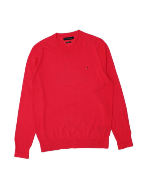 Vintage Tommy Hilfiger V-neck Jumper Sweater Large In Pink - view 1