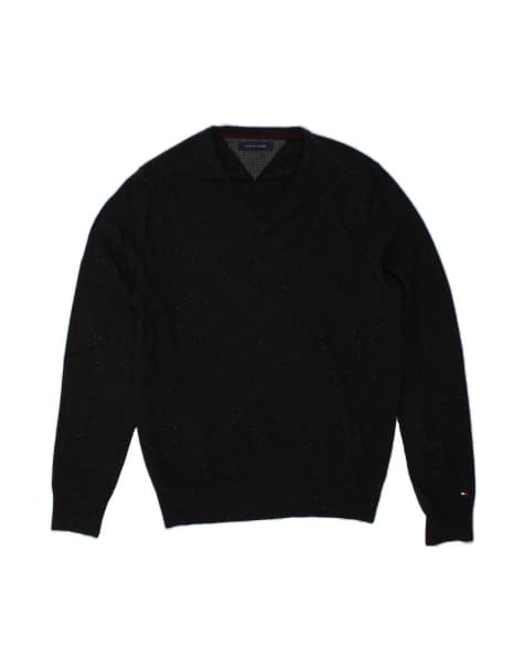 Vintage Tommy Hilfiger V-neck Jumper Sweater Medium In Blue Flecked - view 1