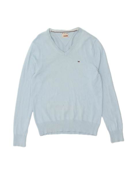 Vintage Tommy Hilfiger V-neck Jumper Sweater Medium In Blue - view 1
