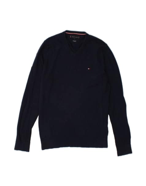 Vintage Tommy Hilfiger V-neck Jumper Sweater Small In Blue - view 1